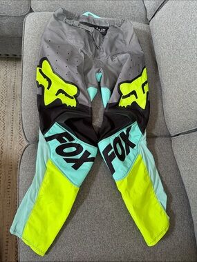 Fox women’s  Neon Yellow & Teal Motocross Pants